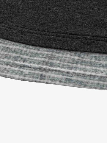 Necklace Pattern Striped Cowl Neck Long Sleeve Tee