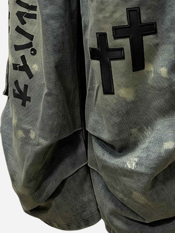 Logo Embroidered Multi-Pocket Flared Shorts