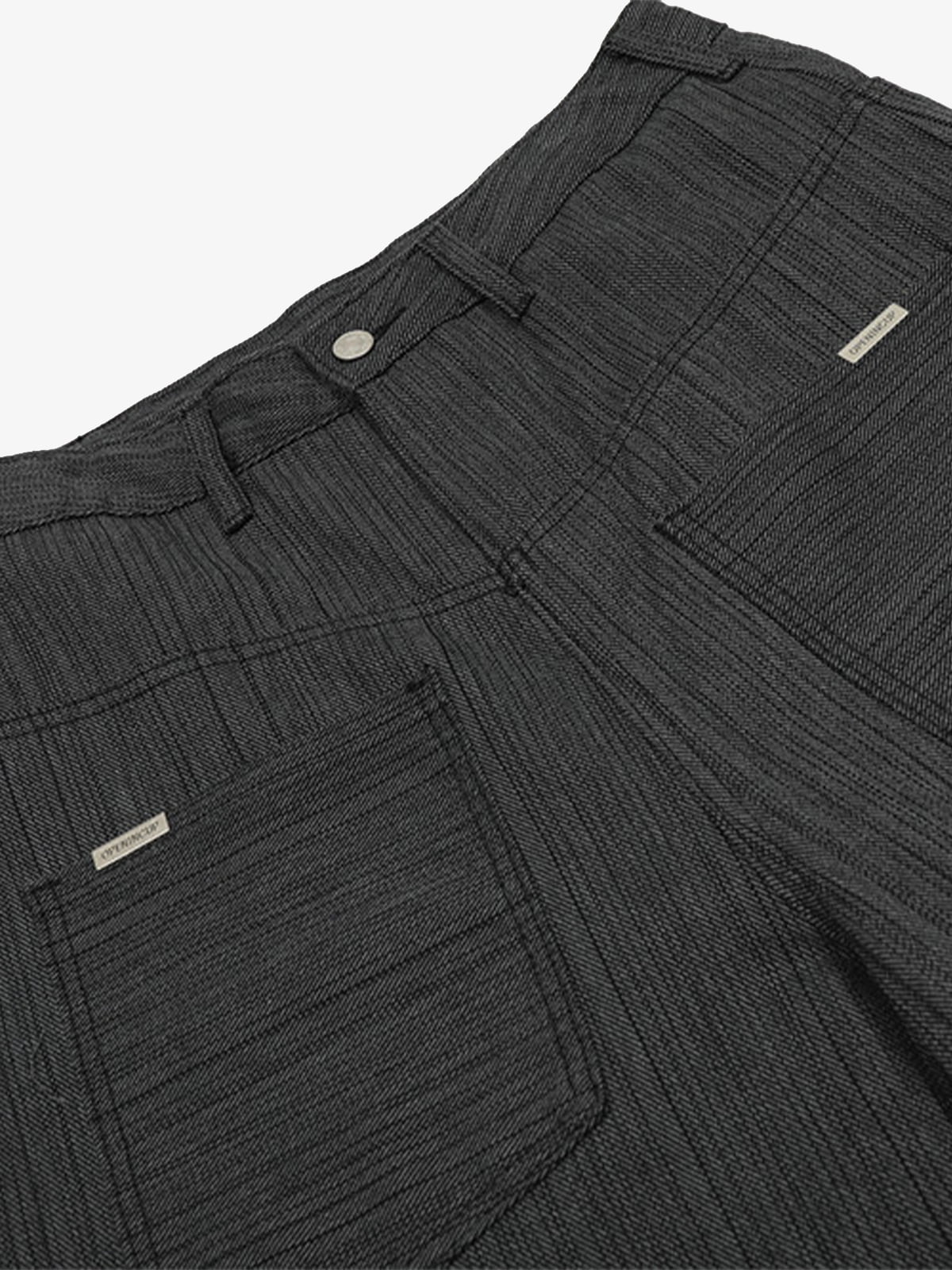 High-Waisted Wide-Leg Trousers with Vertical Stripes for Modern Style 