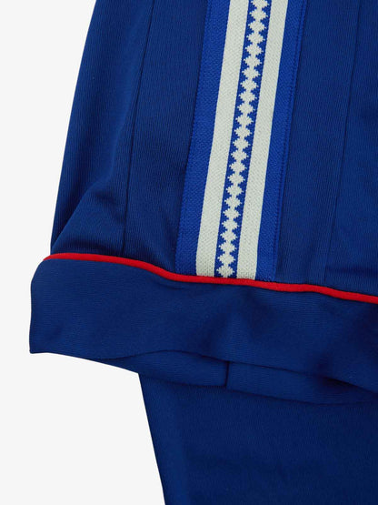 Supermade Color-Blocked V-Neck Embroidered Jersey Short-Sleeved 