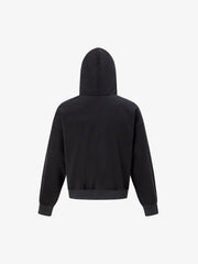 Distressed Badge Graphic Zip-Up Hoodie