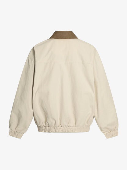 Contrast Collar Pocket Jacket