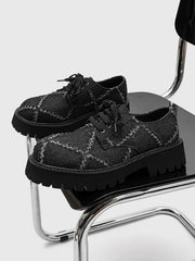 Ripped Chunky Platform Derby Shoes