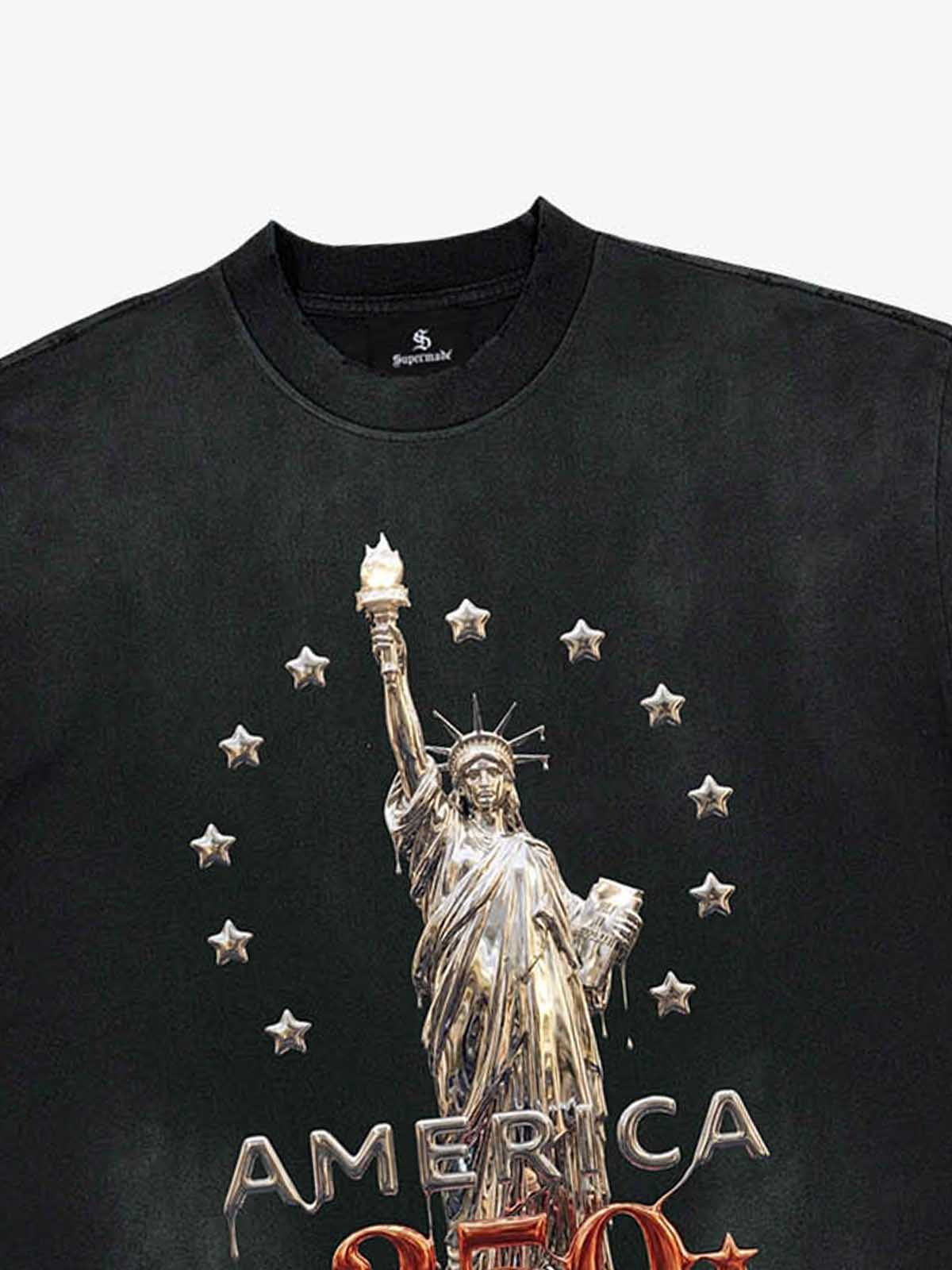 Liberty Statue Chrome Washed T-Shirt 