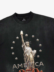 Liberty Statue Chrome Washed T-Shirt 
