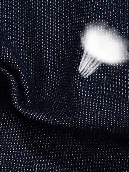 Cotton Denim Men's Oversized Cargo Shorts with Layered Design and Side Pockets 