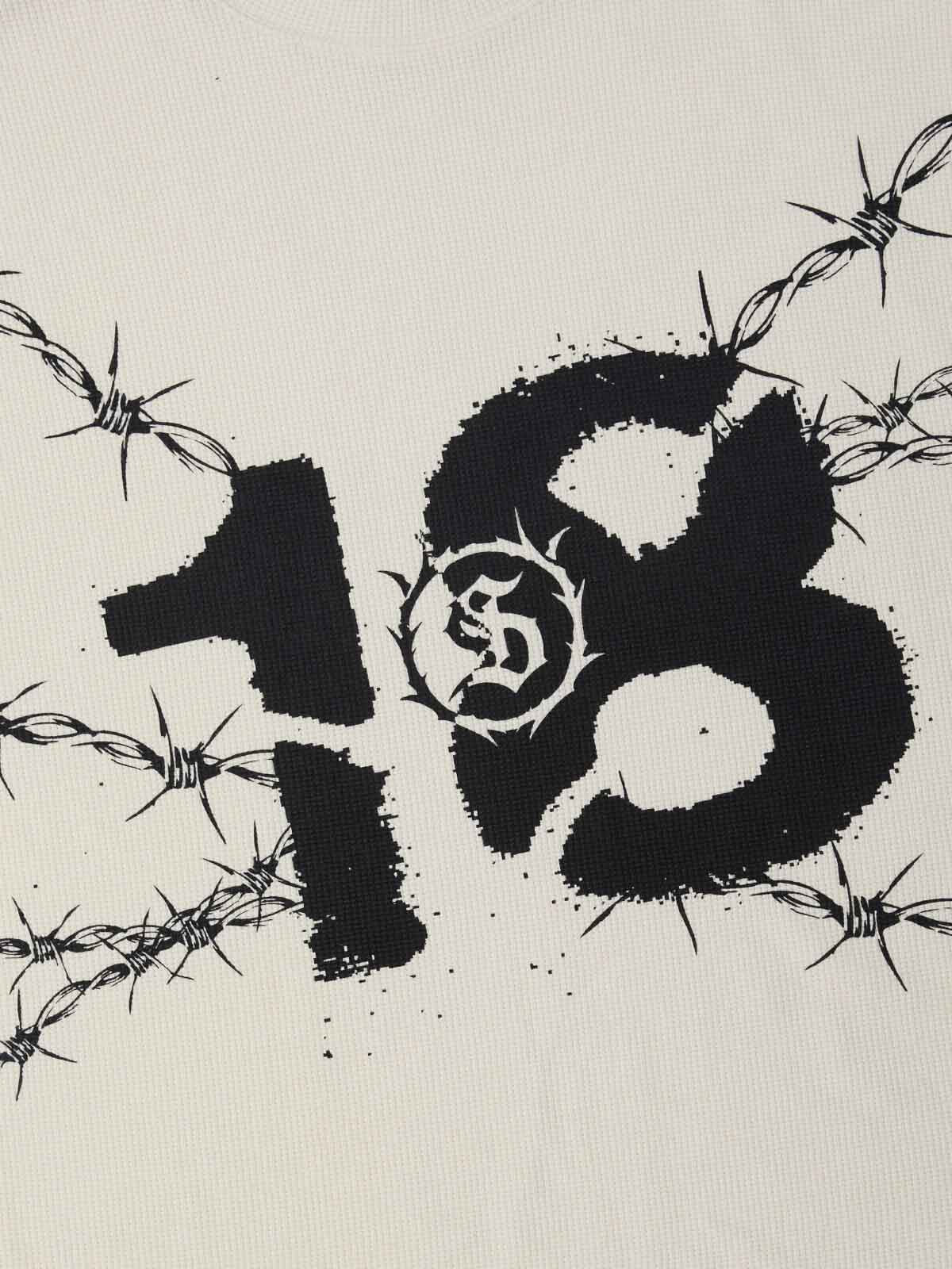 Supermade Waffle Thorn Print Sleeveless T-Shirt 