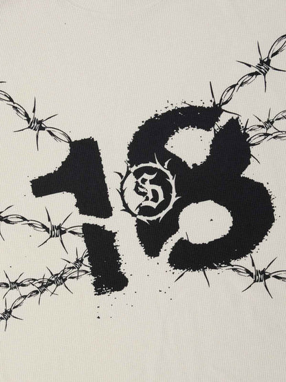 Supermade Waffle Thorn Print Sleeveless T-Shirt 