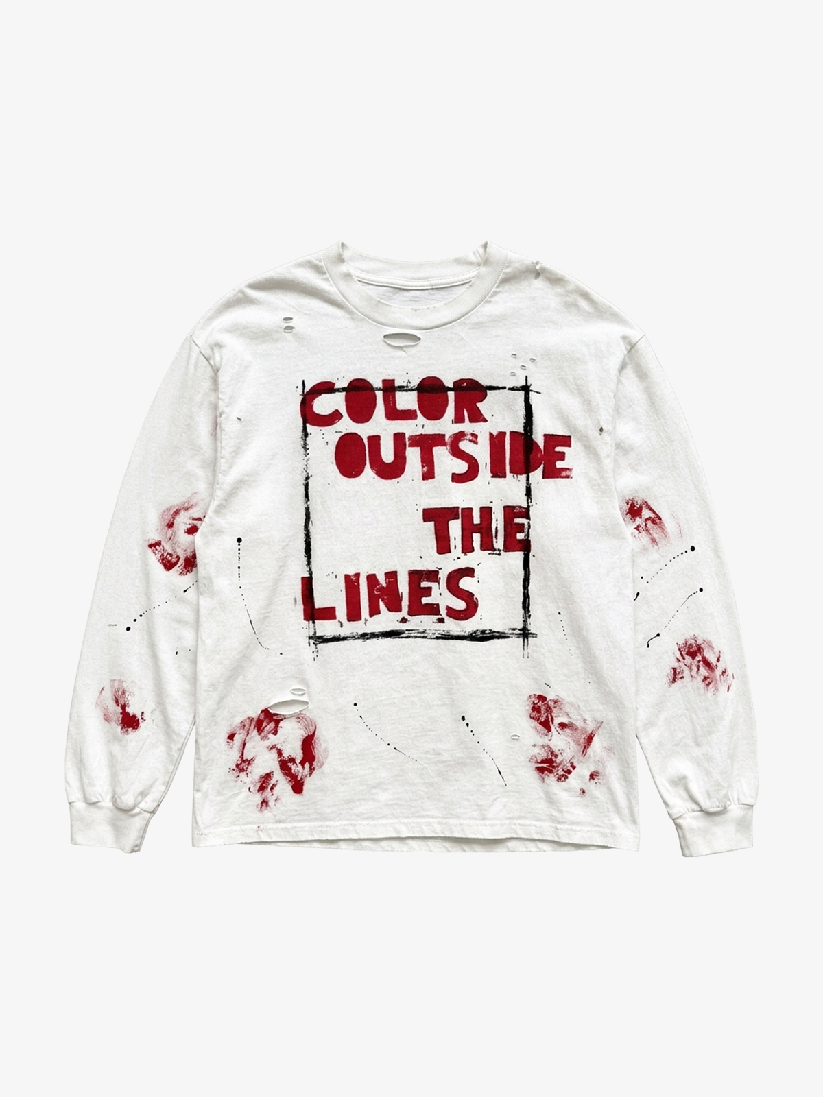 Distressed Graphic Long-Sleeve Tee