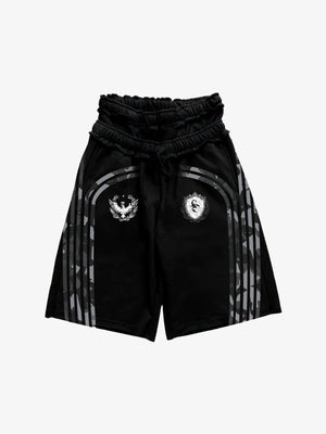 West Coast Letter Graphic Double-Waist Shorts