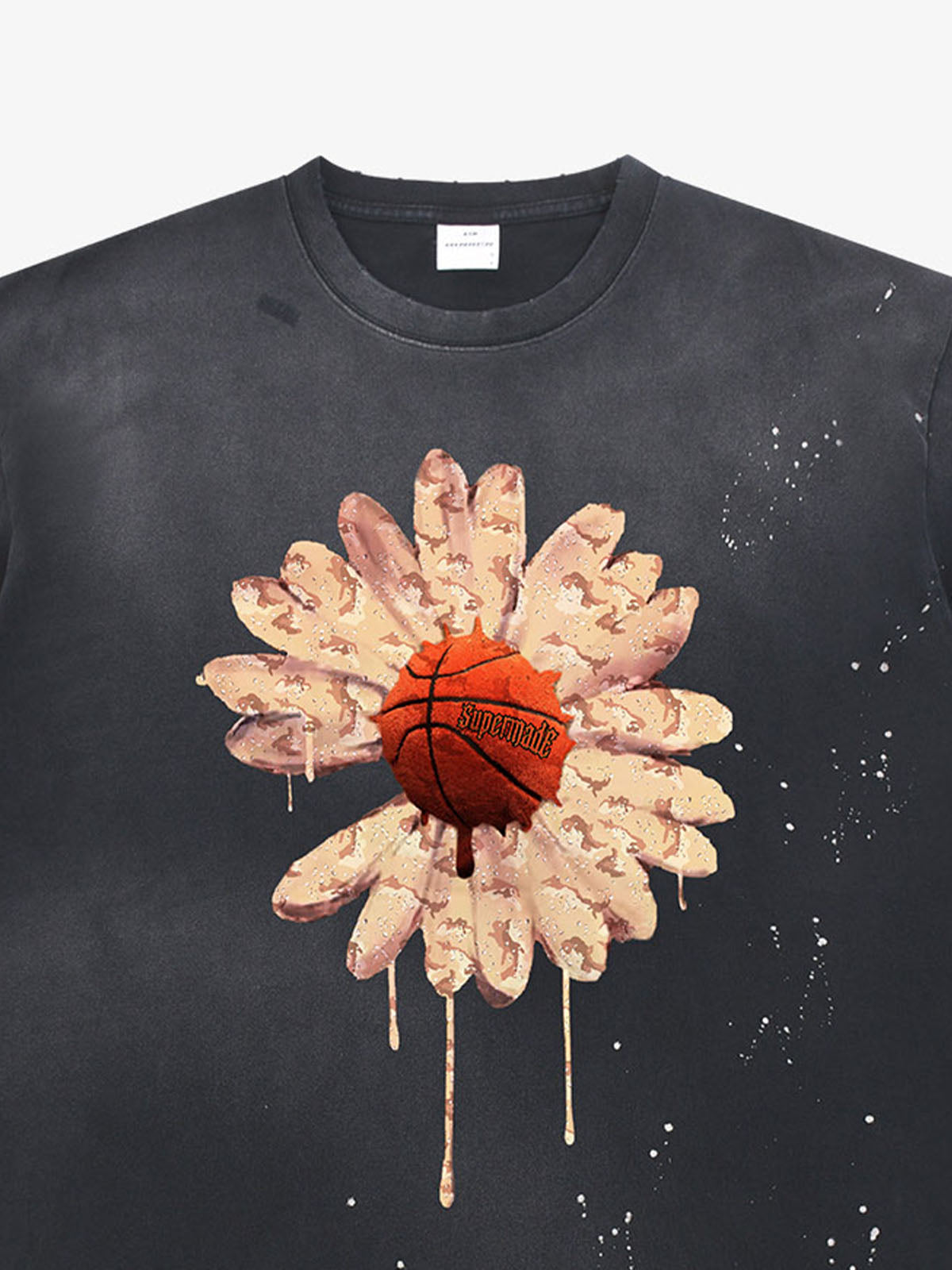 thesupermade Funny street basketball floral pattern design T-shirt 
