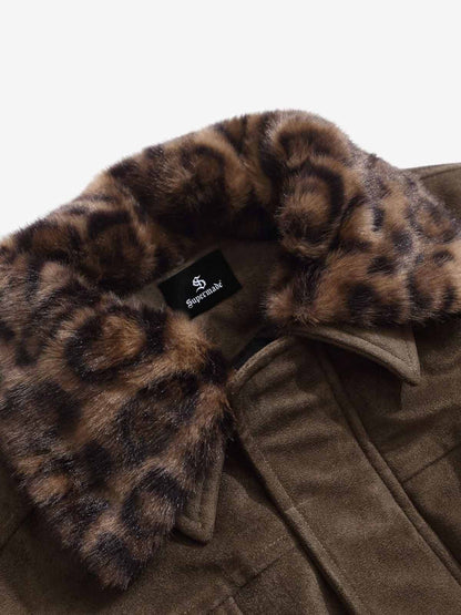 Stylish Leopard Collar Bomber Jacket for Women - Perfect for Casual and Fashionable Looks 