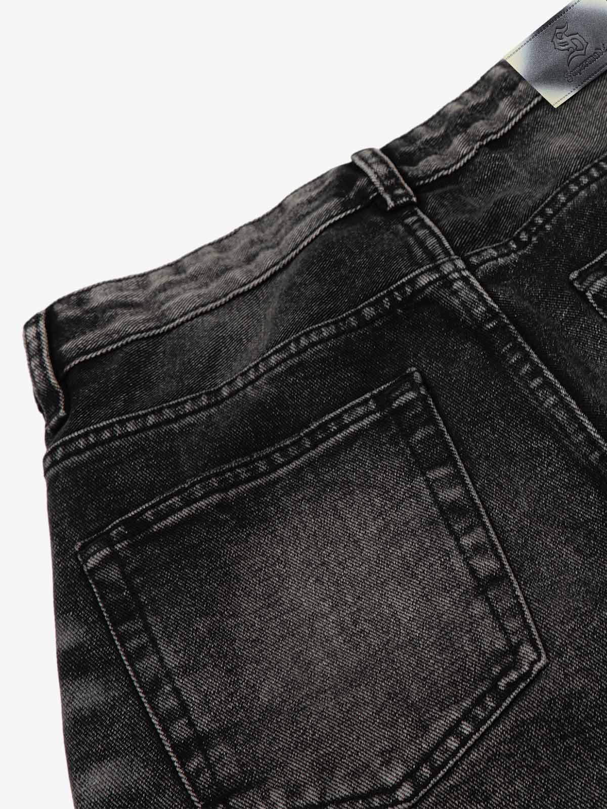 3D Whiskered Flared Jeans