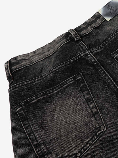 3D Whiskered Flared Jeans