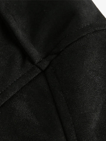 Suede Leopard-Trimmed Paneled Bomber Jacket 
