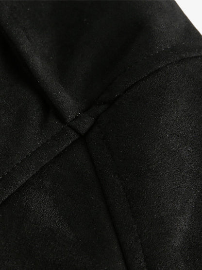 Suede Leopard-Trimmed Paneled Bomber Jacket 