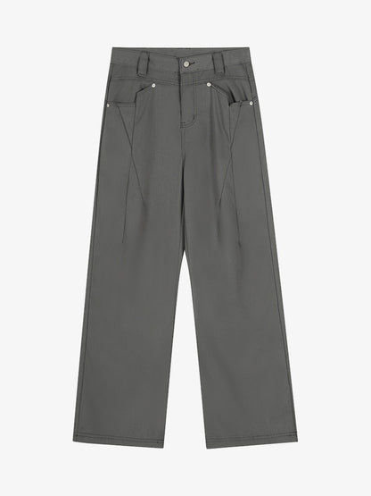 High-Waisted Wide Leg Trousers with Pleated Design for Modern Style 