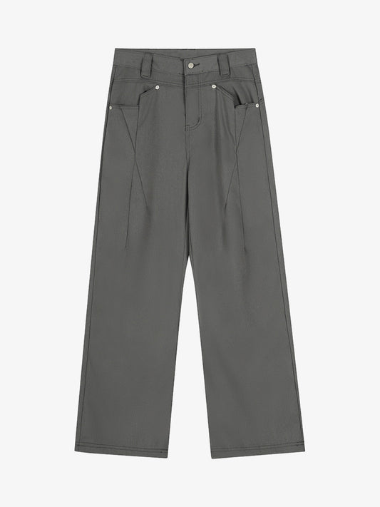 High-Waisted Wide Leg Trousers with Pleated Design for Modern Style 