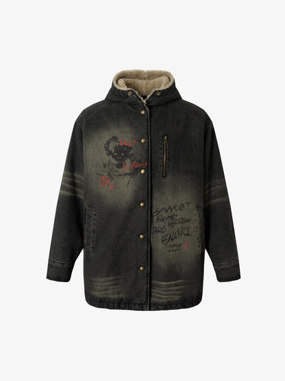 Winter-Ready Corduroy Jacket with Faux Fur Trim for Men 