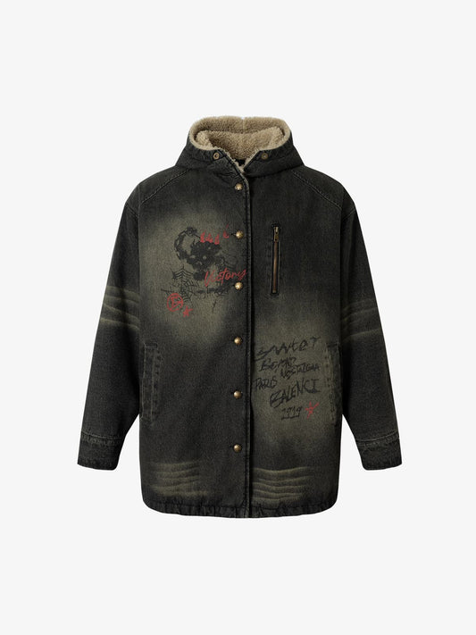 Winter-Ready Corduroy Jacket with Faux Fur Trim for Men 