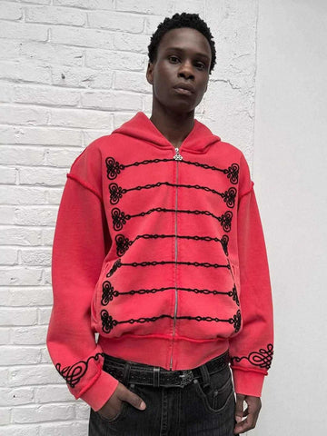 Street Style Fold-Button Hoodie