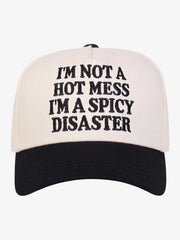 CottFunny Slogan Embroidered Contrast Baseball Cap 