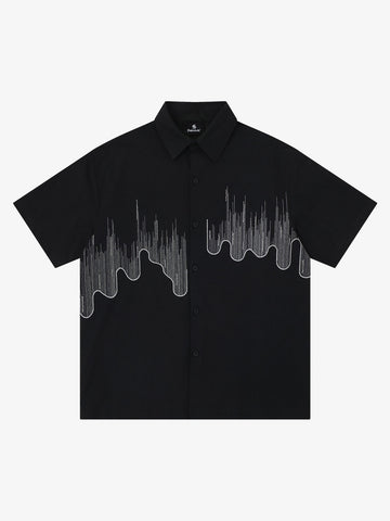 Abstract Skyline Graphic Short Sleeve Shirt 
