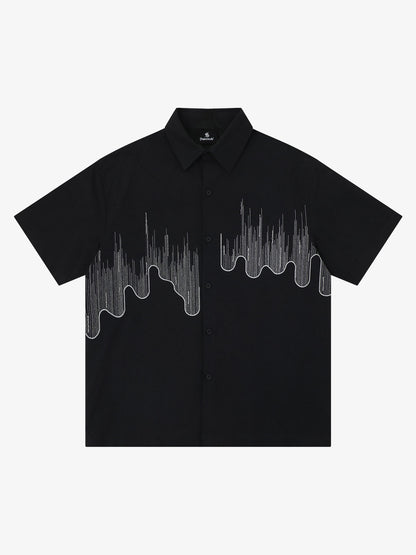 Abstract Skyline Graphic Short Sleeve Shirt 