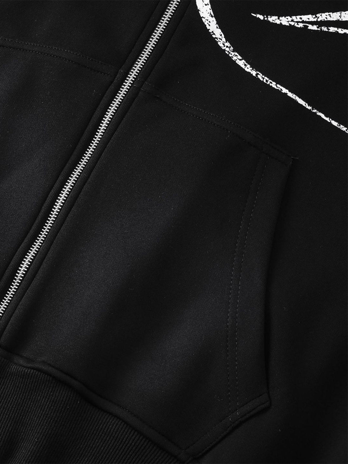 High Street Script Letter Print Zip-up Hoodie Jacket 