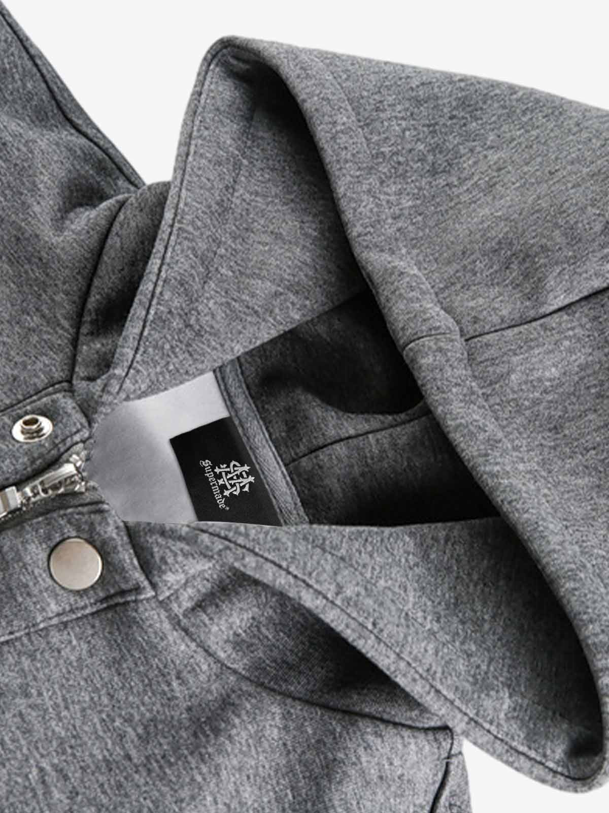 Deconstructed Loose-leaf Hooded Sweatshirt 