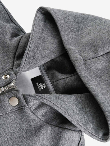 Deconstructed Loose-leaf Hooded Sweatshirt 