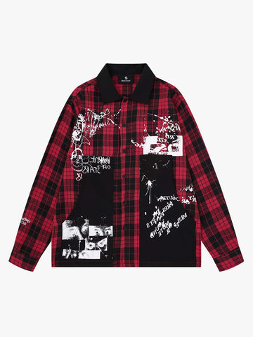 Plaid Graphic Long Sleeve Shirt