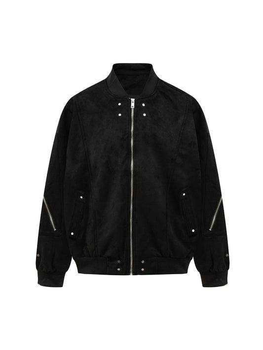 Thesupermade Cargo Camouflage Multi Zipper Bomber Jacket 