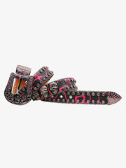 Street Hip Hop Rhinestone-Studded Skull Belt
