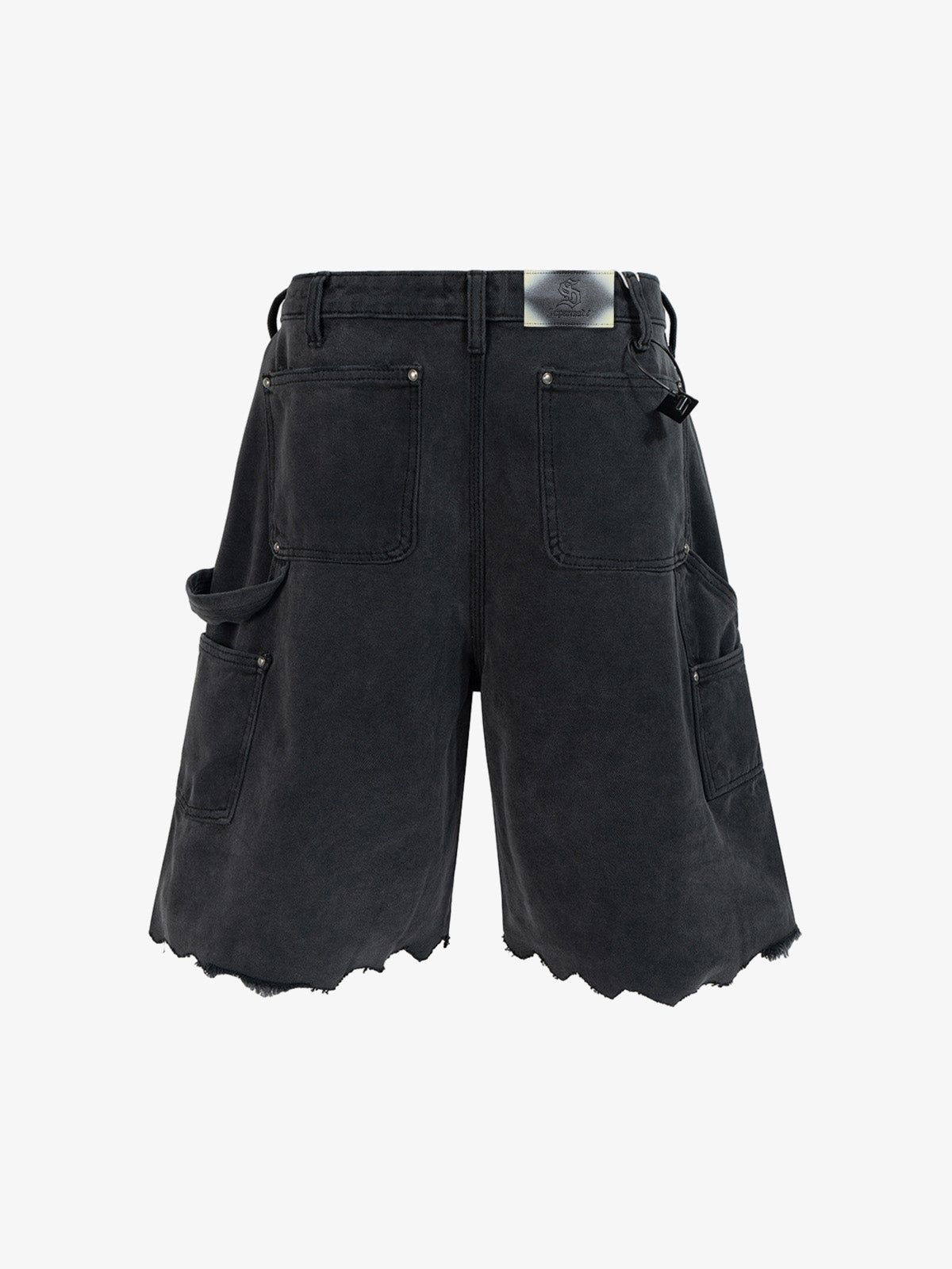Distressed Cargo Shorts with Chain Detail