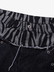 Zebra Graphic Distressed Jeans