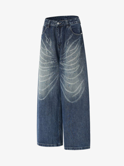 All-Over Rhinestone Embellished Jeans