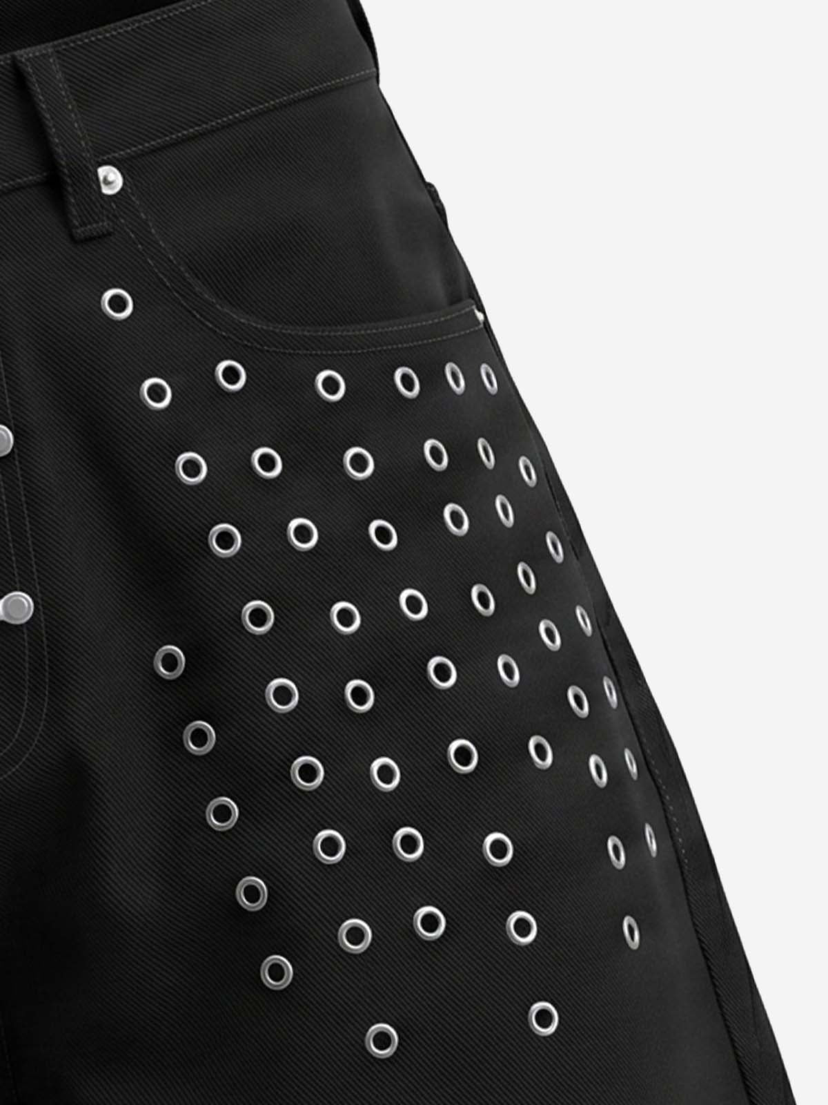 Scorpion Embroidered Anchor-Buckle Denim Shorts