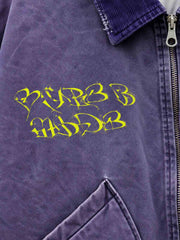 Washed Graphic Multi-Pocket Boxy Padded Jacket