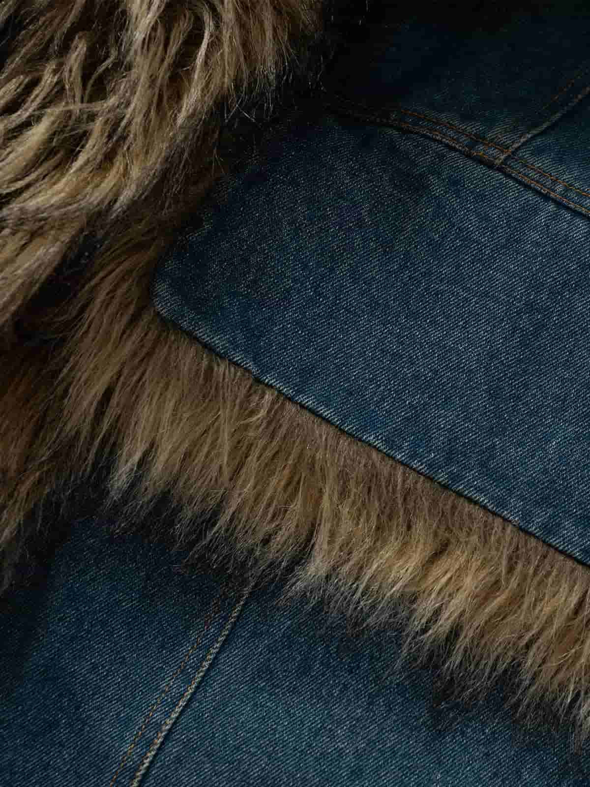 Winter-Ready Corduroy Jacket with Faux Fur Trim for Men 
