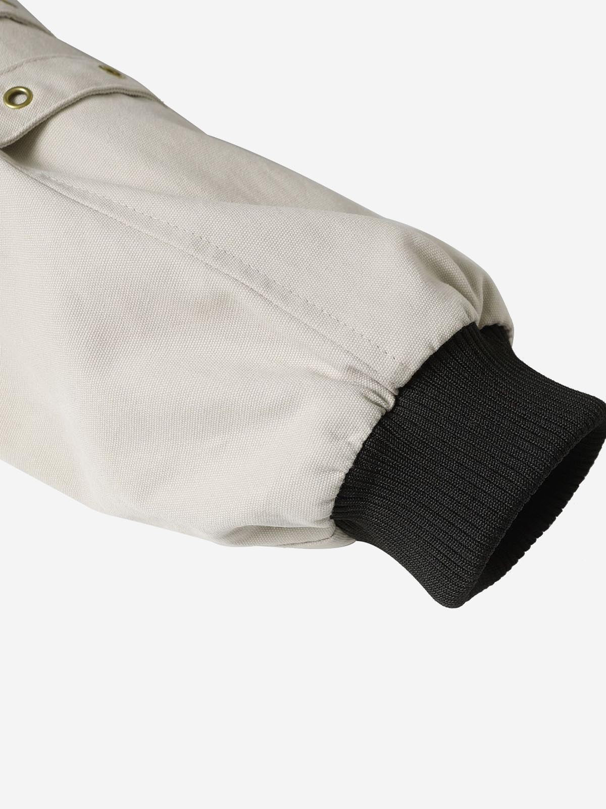 Studded Sleeve Stand-Collar Zip Jacket