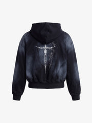 Thorn Portrait Graphic Distressed Gradient Hoodie; Black / S, Black / M, Black / L, Black / XL