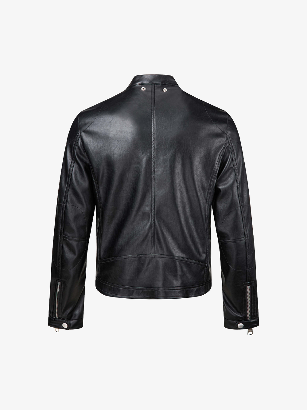 Multi-Zip Faux Leather Biker Jacket