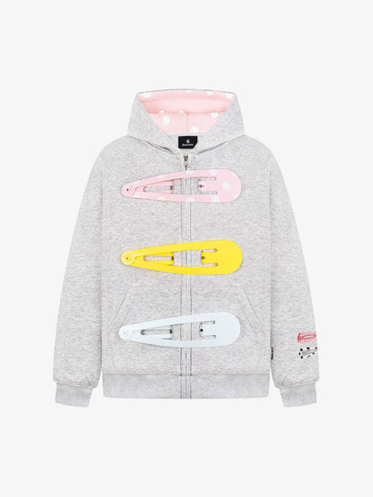 Cotton Blend Hoodie with Hair Clip Print Design for Men and Women 