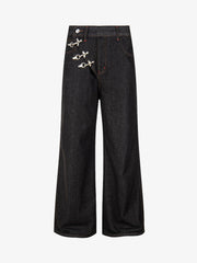 Jeans curvi con fibbia da aereo