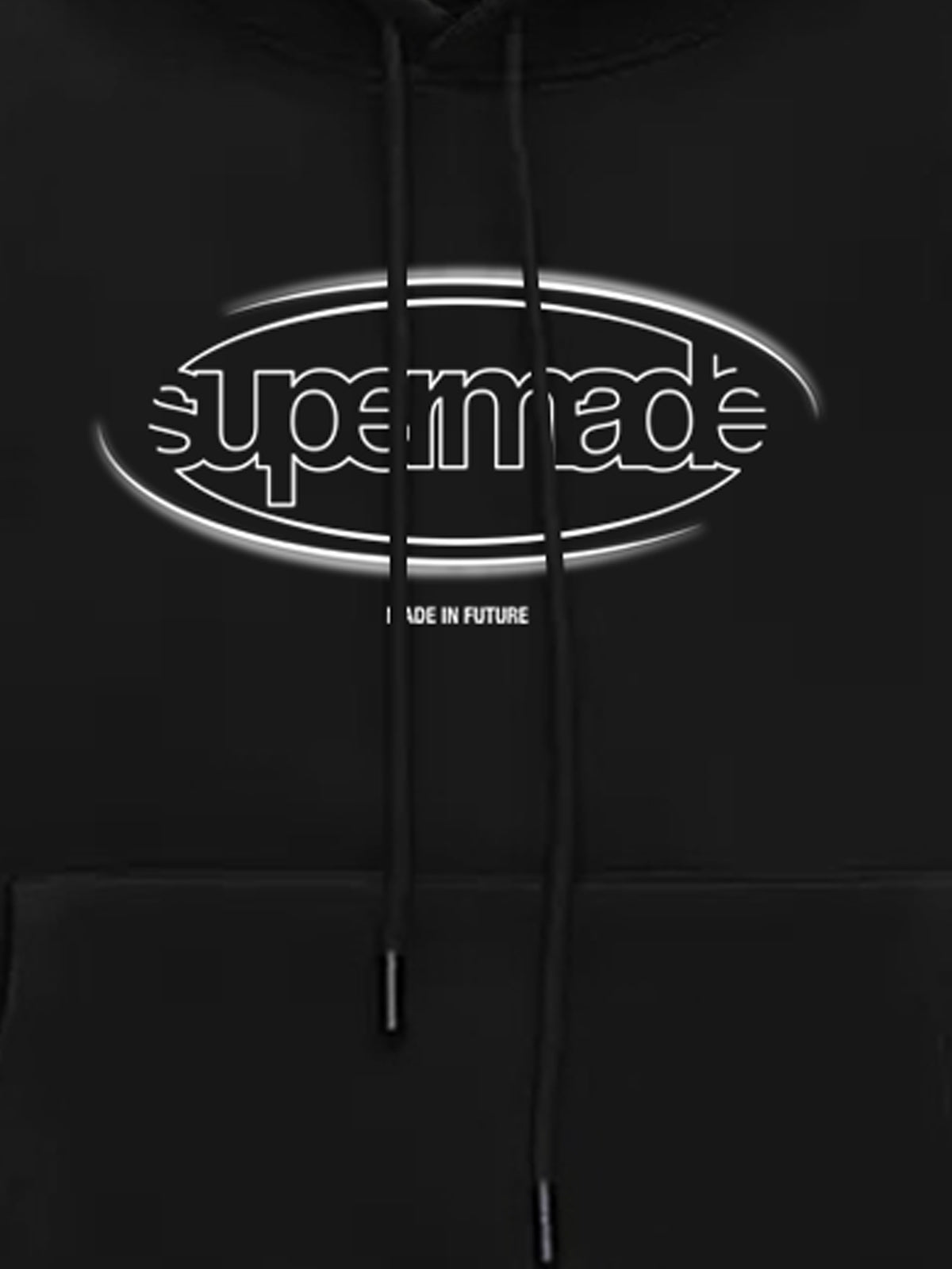 Thesupermade Letter Design Print Fleece Hooded Sweatshirt 