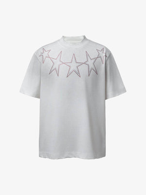 Strass-Sternen-Grafik-T-Shirt