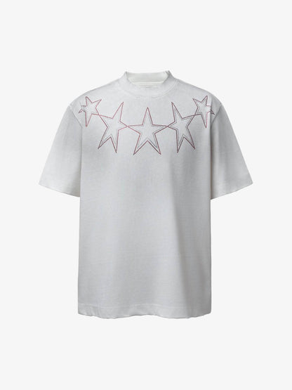 Strass-Sternen-Grafik-T-Shirt