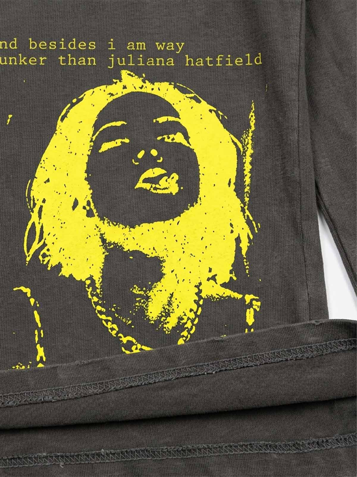 SUPM Portrait Graphic Distressed Long Sleeve Tee