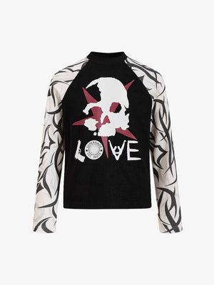 Waffle Skull Thorn Graphic Long Sleeve Tee